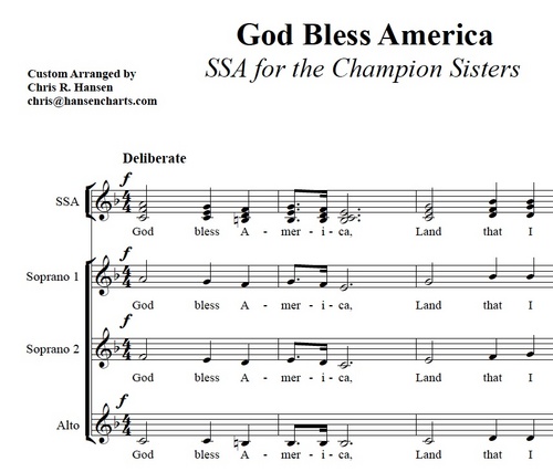 Product picture God Bless America SSA Acappella Country Style