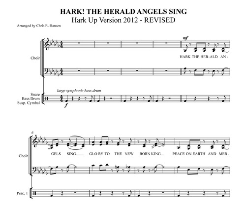 Product picture Hark The Herald Angels Sing SATB acappella with percussion
